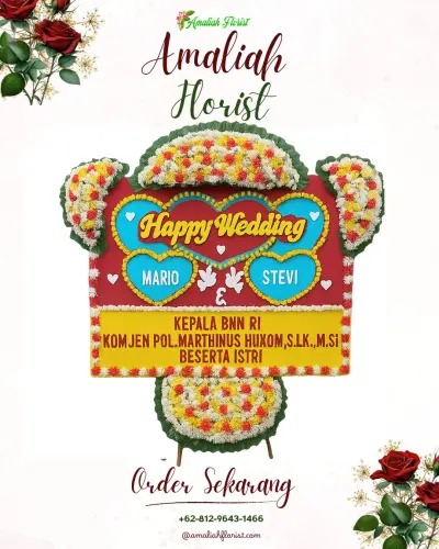 Karangan Papan Bunga Pernikahan di Lolu Utara